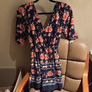 Floral V-Neck Romper